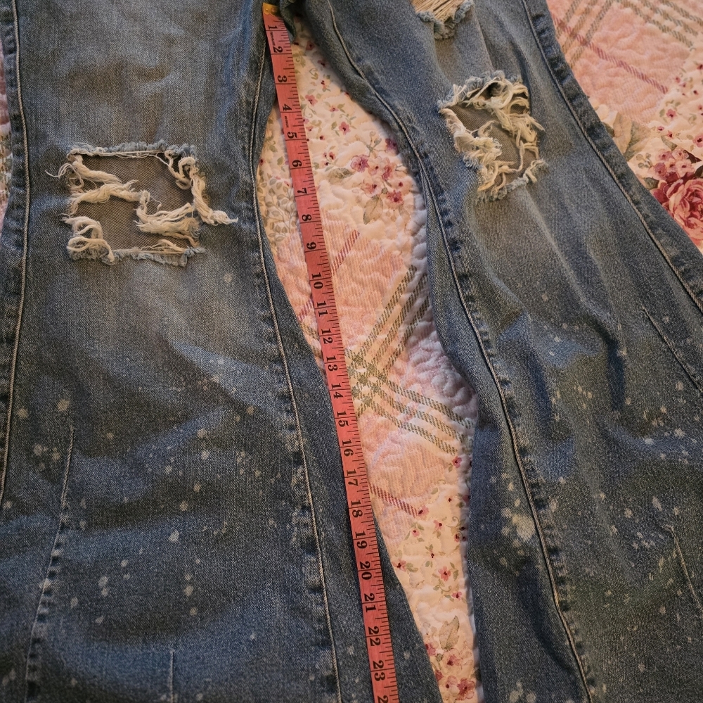 Torrid Blue Distressed Flare Jeans - Picture 6 of 9